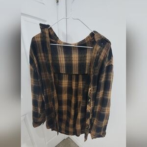 womans medium orange flannel